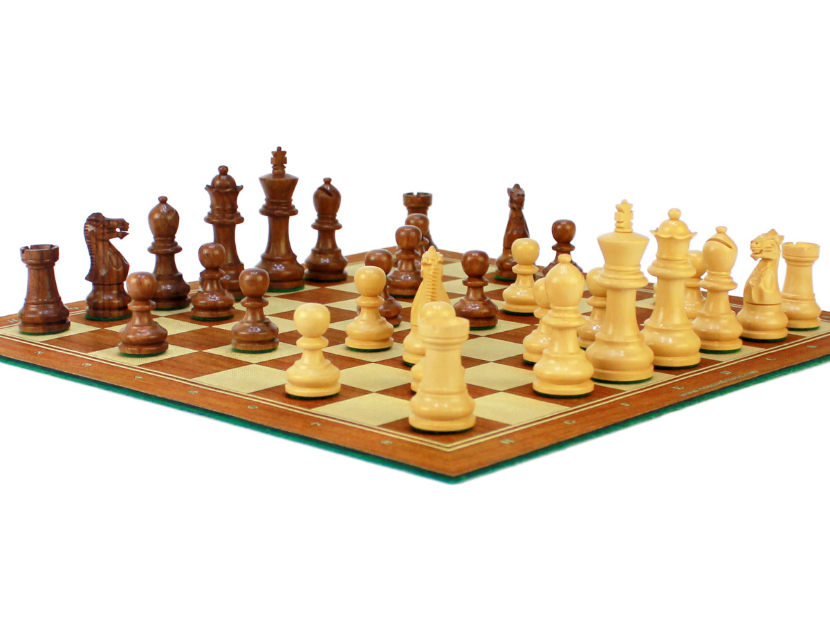 Monarch Chess Pieces on woodtex roll up chess boad