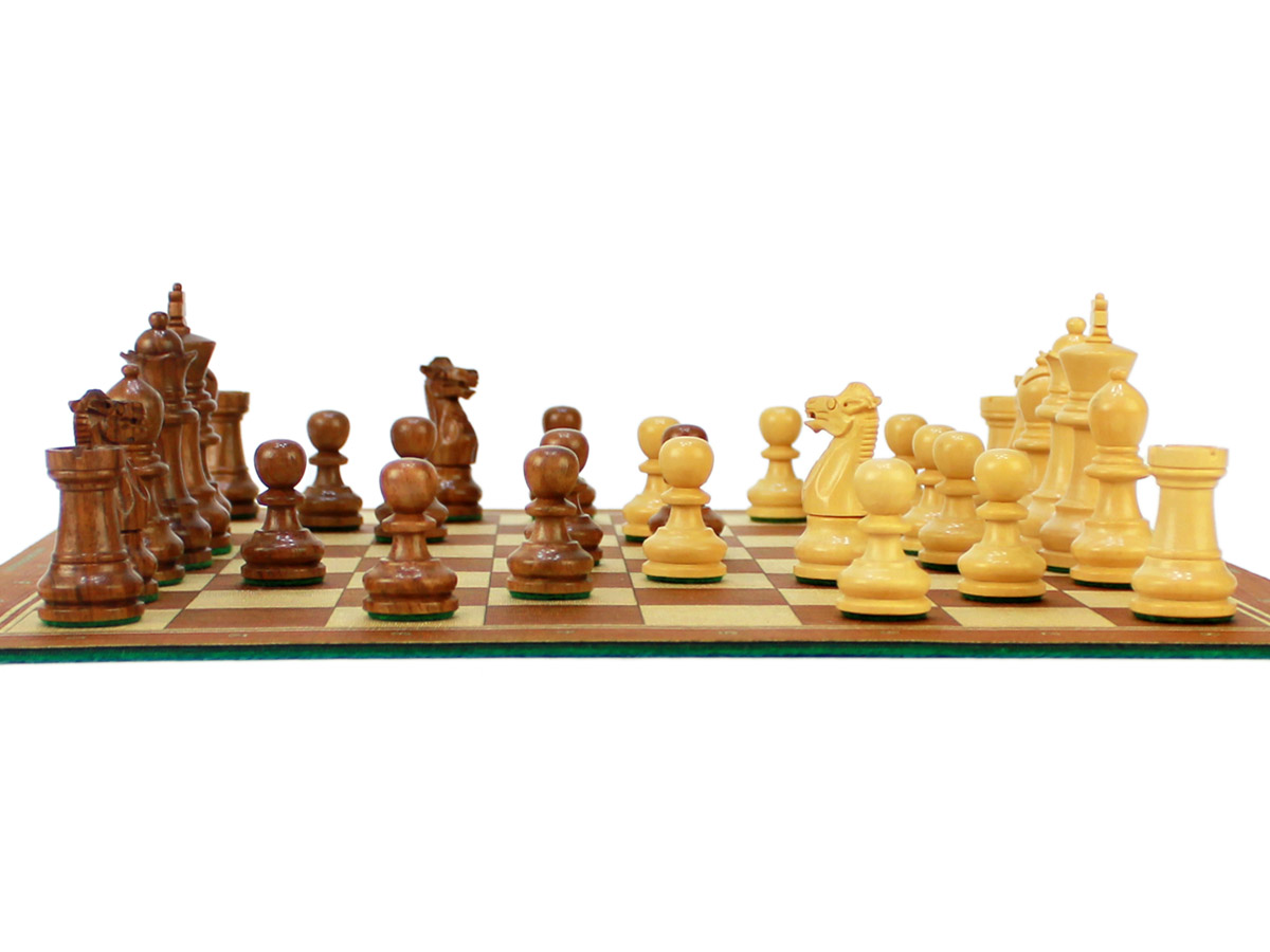 Wooden Weighted Chess Pieces of King Height 2-3/4" on 13" chess board