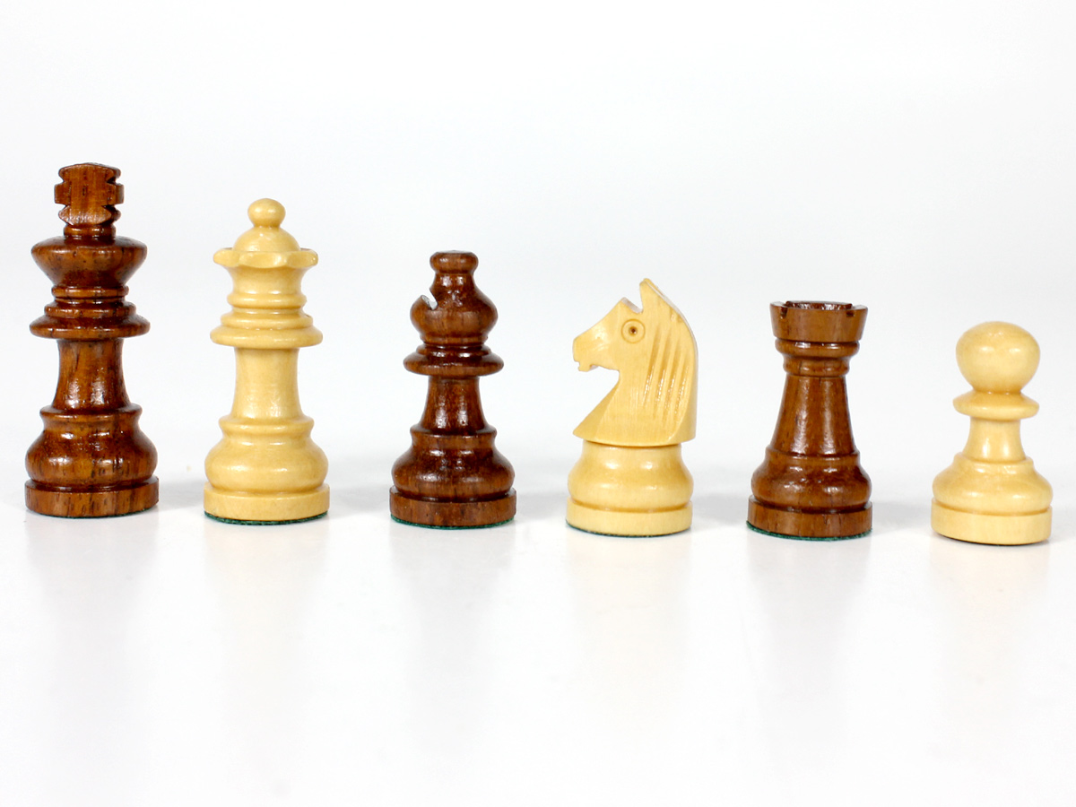 Golden Rosewood/Boxwood Magnetic Chess Pieces