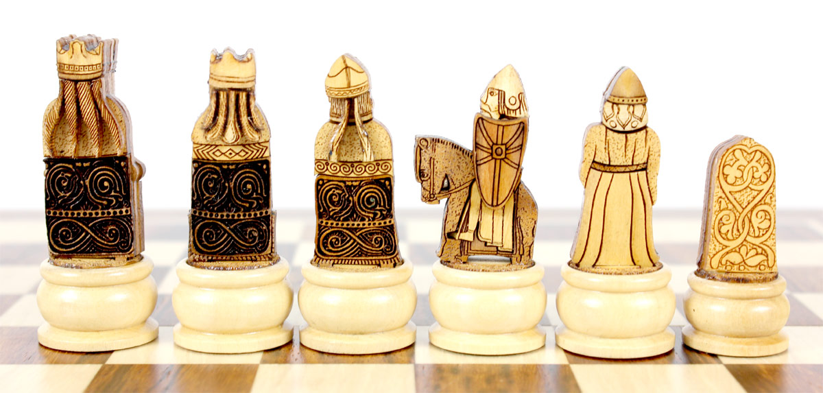 Back View of Light Side Chess Pieces.