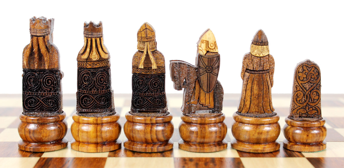 Back View of Light Side Chess Pieces.