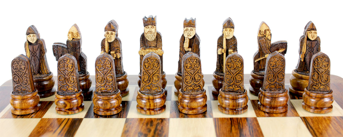 Beautiful Dark Side Chess Pieces Placed on Folding Chess Board