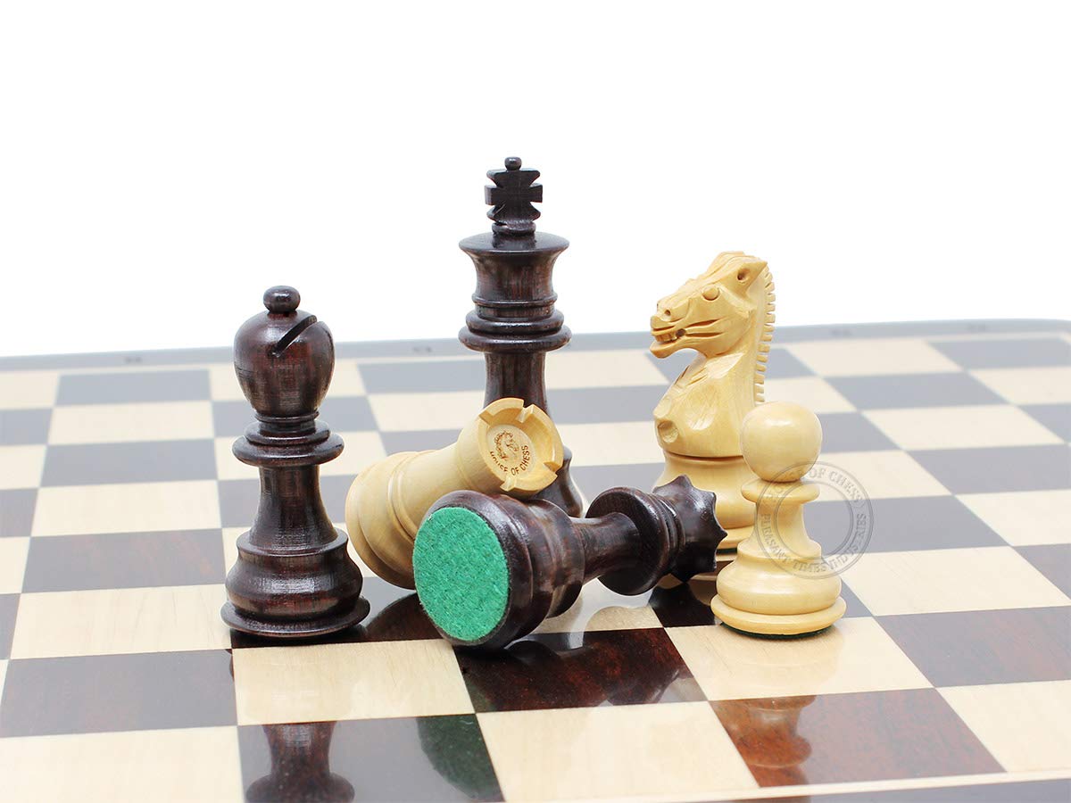 Beautiful Galaxy Staunton Chess pieces with beveled bases.